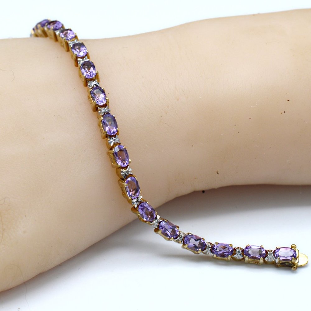 AMETHYST STERLING SILVER BRACELET NEW IN BOX